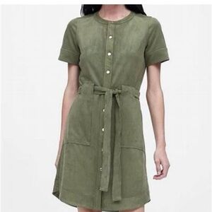 Banana Republic Vegan Suede Mini Shirt Dress